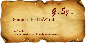 Gombos Szilárd névjegykártya